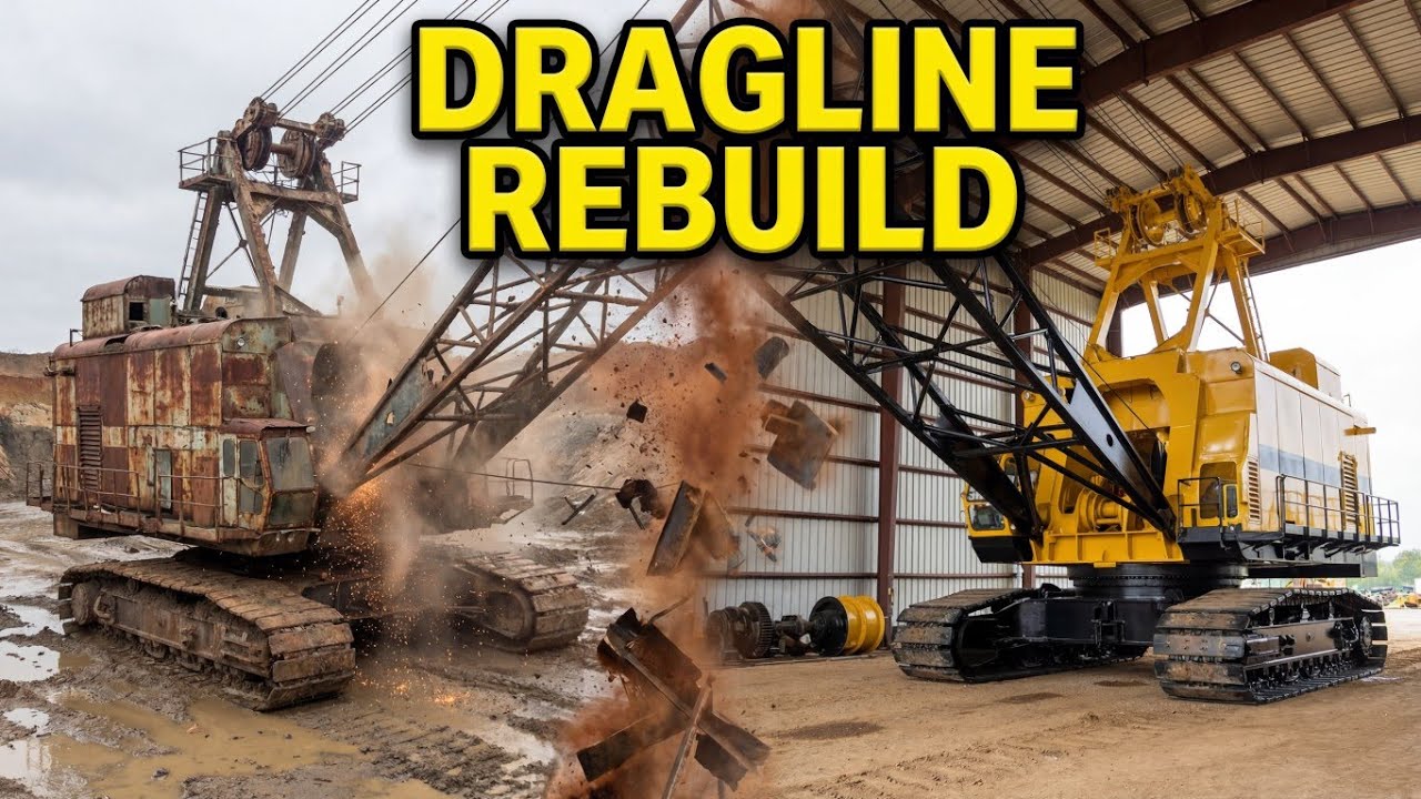 Restoring a Rusty Walking Dragline - Complete Process (ASMR & Sandblasting)
