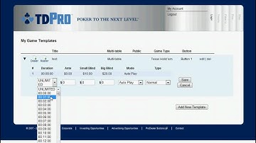 Create Game Templates for ProDealer Buttons using TDPro.com website