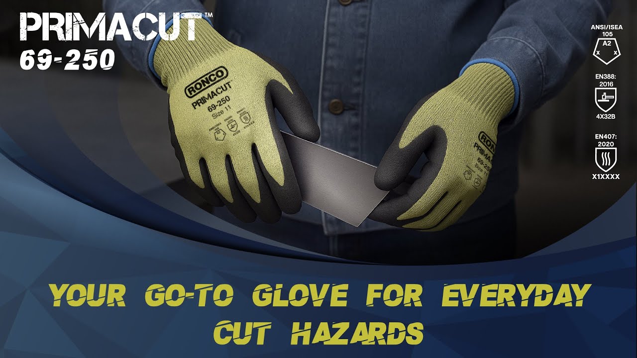 PrimaCut™ 69-250 | Nitrile Coated Aramid Gloves, Cut ANSI A2