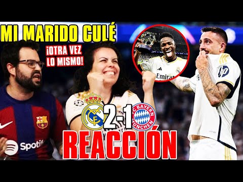 HINCHA MADRIDISTA REACCIONA al MADRID 2-1 BAYERN con MI MARIDO CULÉ ¡OTRA REMONTADA y A LA FINAL!