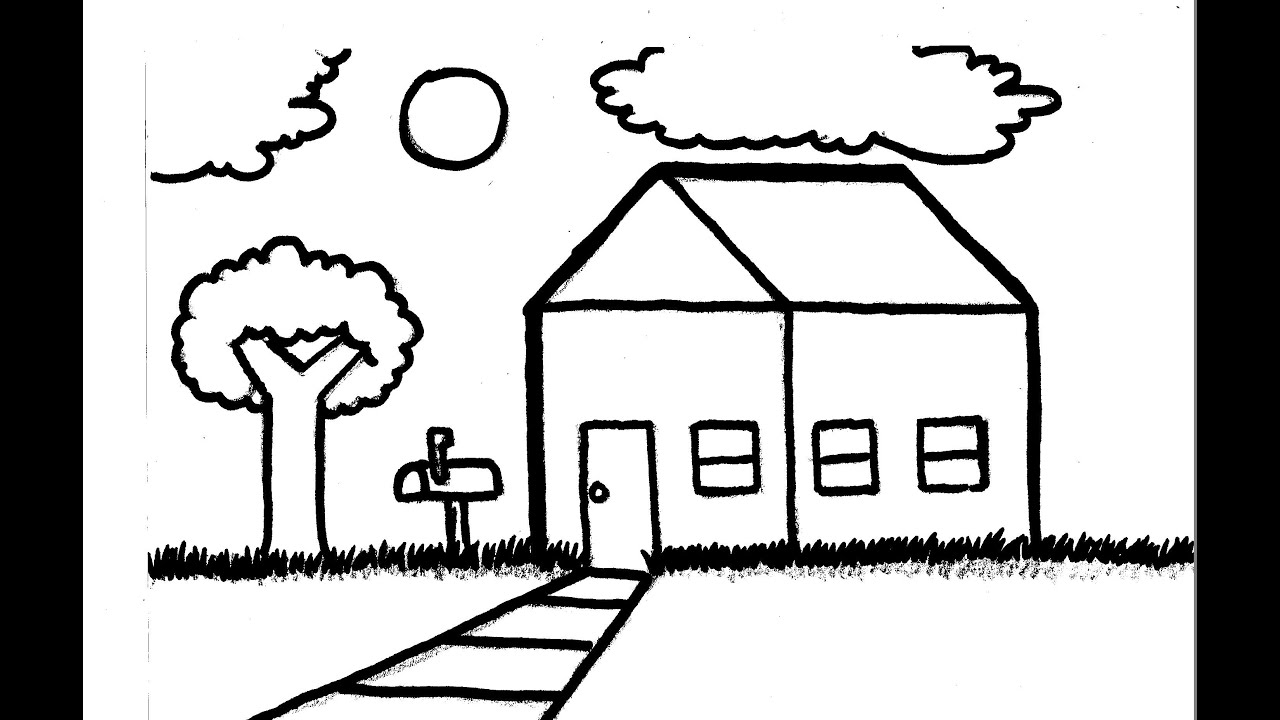 Simple House Landscape (Long Drawing) - (clubanimeartist.blogspot.com
