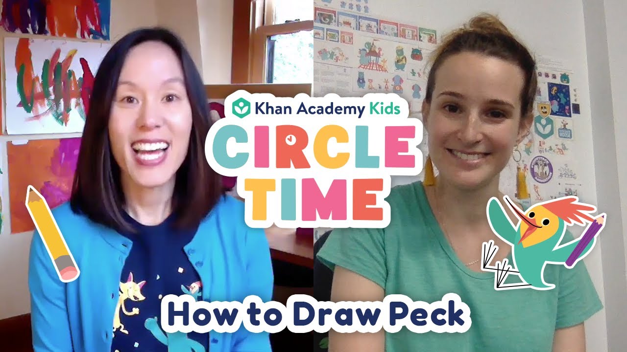 How To Draw Peck The Bird | Character Drawing for Kids | Circle Time with Khan Academy Kids