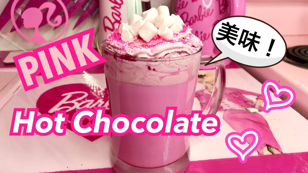 PINK HOT CHOCOLATE♡ BARBIE HOT CHOCOLATE/ PINK DRINK DIY 