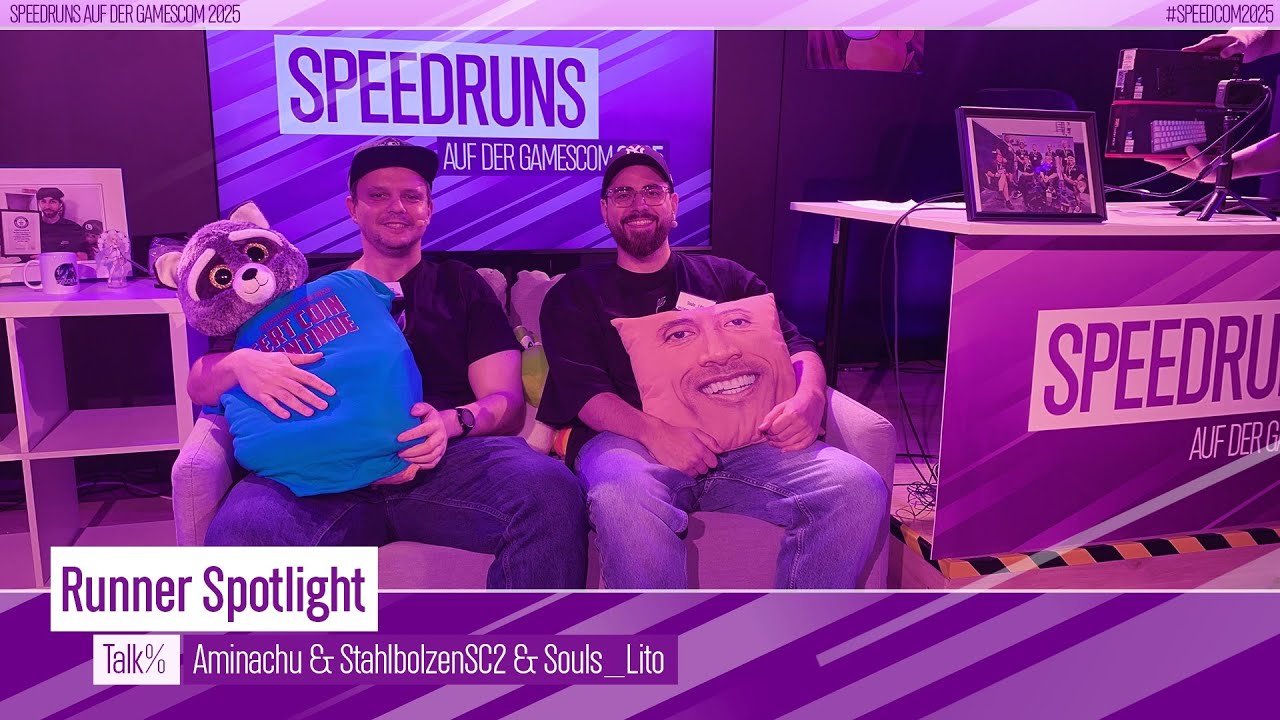 Speedruns auf der gamescom 2025 | Runner Spotlight: Talk mit Aminachu, StahlbolzenSC2 &  Souls_Lito