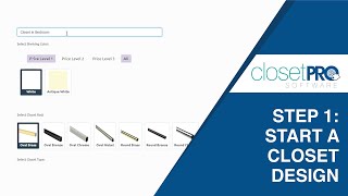 This video covers the following steps in creating a new closet design: Closet Name; Color Select; Hardware/Finish Select; Initial 
