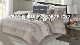 The Ava 7 Piece Chenille Jacquard Comforter Set  Madison Park