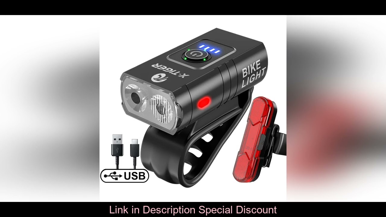X-TIGER Cycling Headlight Waterproof Bike Light 1200 mAh USB Rechargeable LED Bicycle Lamp MTB Road