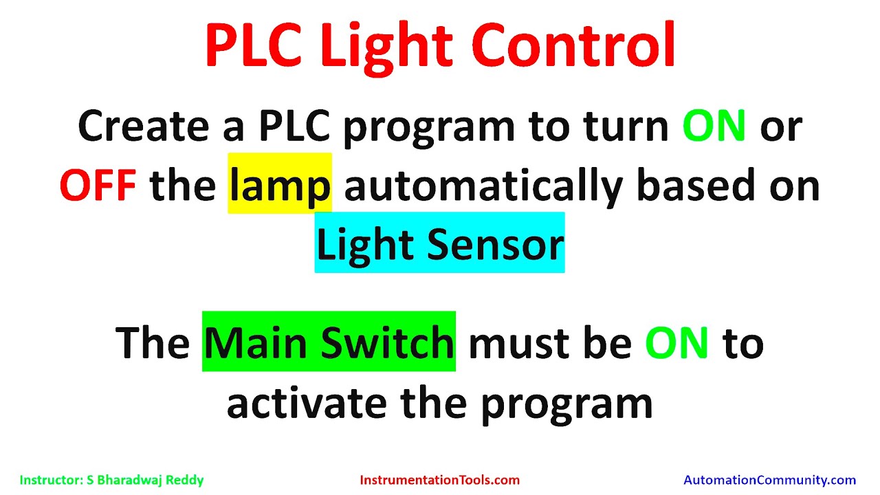 Siemens PLC Example in Telugu: Light Control Logic - YouTube