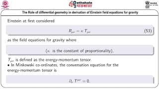 M-34.Applications of Differential Geometry in General Theory of Relativity and Cosmology (continued)