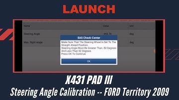 X-431 PAD III | Steering Angle Calibration on FORD Territory 2009 | LAUNCH