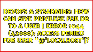 How can give privilege for DB to a user [ ERROR 1044 (42000): Access denied for user...