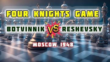 Brilliant Chess Moves! Four Knights Masterpiece (Botvinnik vs Reshevsky, USSR 1948)