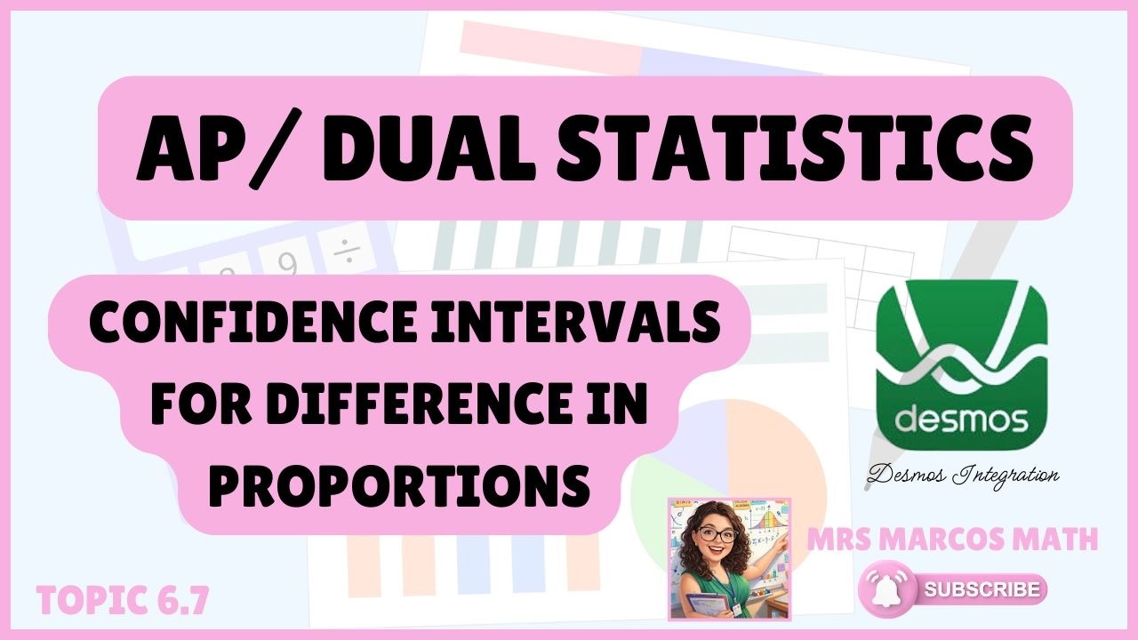 Topic 6.7 AP Dual Statistics - Confidence Intervals for Difference in ...