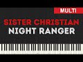 Night Ranger - Sister Christian (Instrumental Tutorial) [Synthesia]