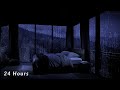 Sleep fastest with heavy rain 24 hours  rain in cozy bedroom to relieve insomnia  stress