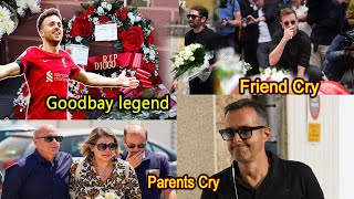Diogo Jota's mother & faghter cries heartbreakingly । Footballer friends attend Diogo's funeral
