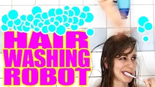 I built a hair washing robot(I made a robot to wash my hair. It's built using two Hitec servo motors, Actobotics from Servocity, an Arduino UNO and a 6V battery pack. Good times. TWITTER: ..., 2016-05-06T14:36:21.000Z)