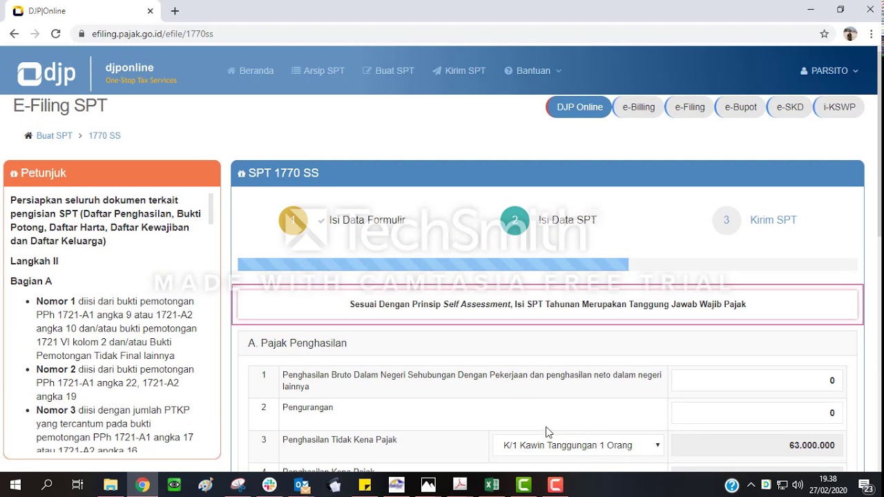 Tutorial Lapor Pajak SPT Tahunan Orang Pribadi 1770SS 