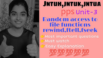 #jntuh #jntuk #jntua #pps #random #access #to #file #functions #rewind #fseek #ftell  #important💯👍😍