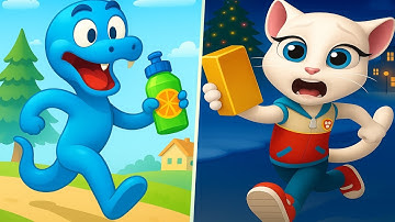 Snake Run Race - Talking Angela Run - 3d Android, iOS Gameplay - Mobile Game