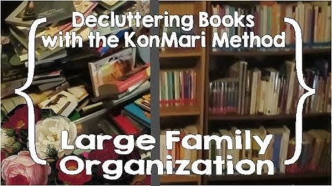 Book Decluttering with the KonMari Method ││ Large Family Organization