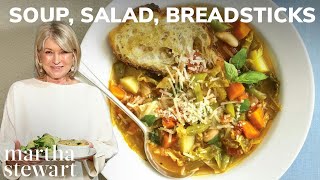 Martha Stewarts Ultimate Minestrone Soup, Salad, and Breadsticks