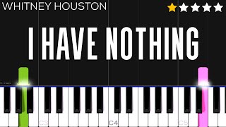 Whitney Houston - I Have Nothing | EASY Piano Tutorial