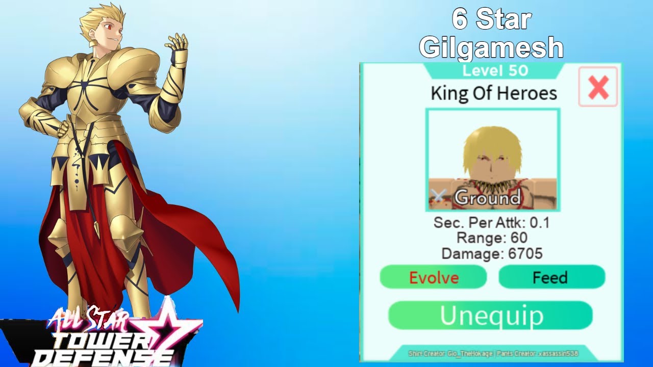 King Of Heroes (Gilgamesh), Roblox: All Star Tower Defense Wiki