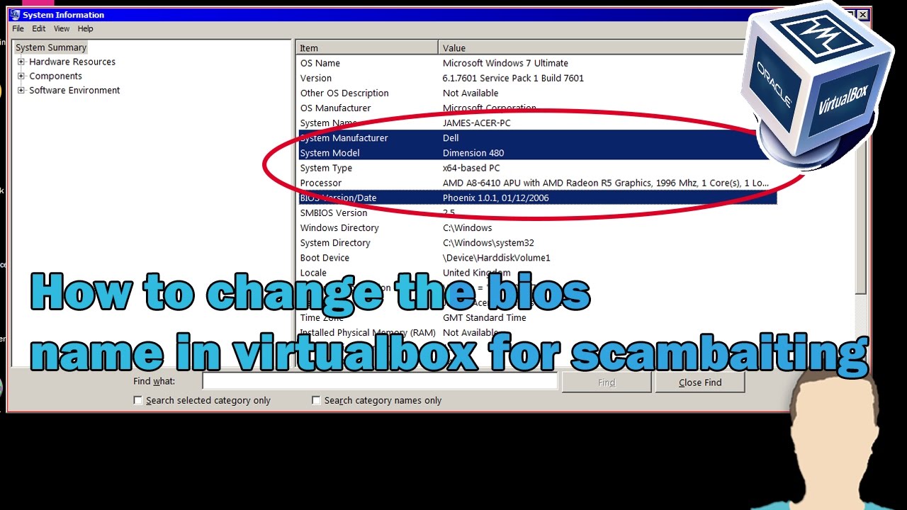 how to use virtualbox to change settings