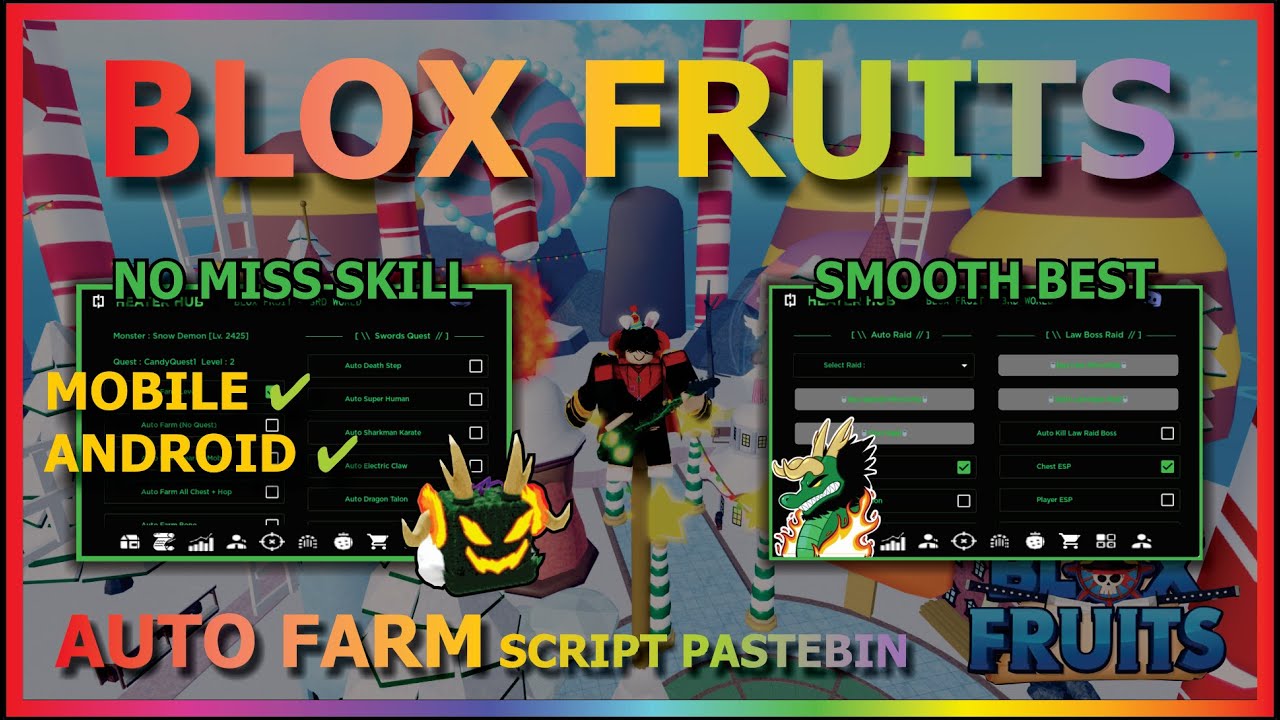 Melhor SCRIPT para BLOX FRUITS MOBILE, AutoFarm, Auto Raid