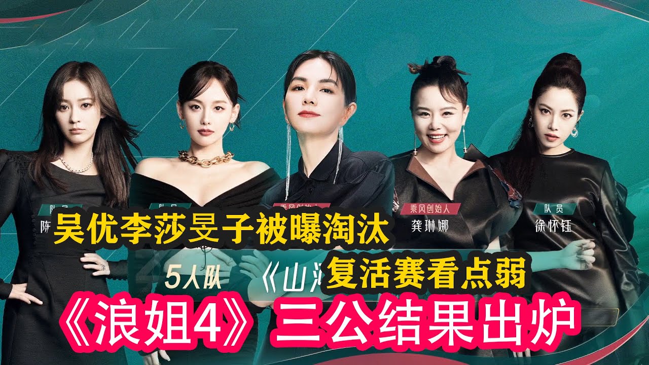 《浪姐4》三公結果出爐,吳優李莎旻子被曝淘汰,復活賽看點弱#乘風2023 #ella #amber #maria #賈靜雯 #徐懷鈺 #陳意涵 ...