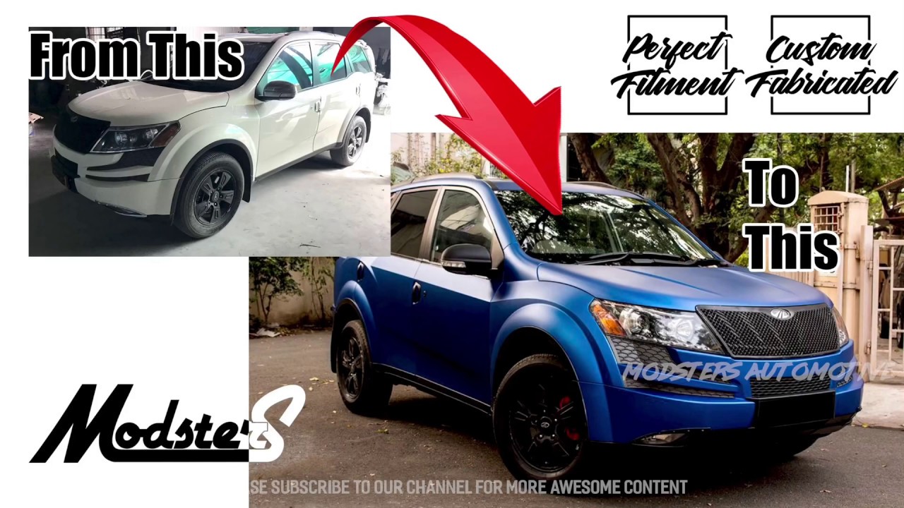 Mahindra XUV 500 Wrapped in Satin Blue Chrome by Modsters Automotive | Car Wrap | Chennai