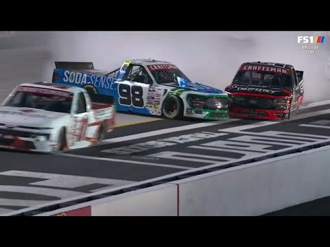 FINAL STAGE RESTART CRASH - 2024 WEATHER GUARD TRUCK RACE NASCAR TRUCK SERIES AT BRISTOL