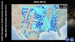 Simulated SWOT L2 River and Lake Vectors for Consecutive Passes over North America
