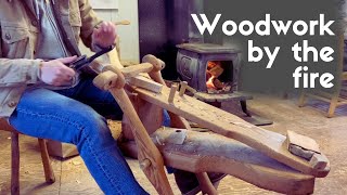4 min, Silent Woodworking in a Cozy Cabin.