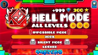 These are all levels of the geometry dash subzero in hell (silent)
mode, each them with an impossible difficulty, so noclip had to be
used only rec...
