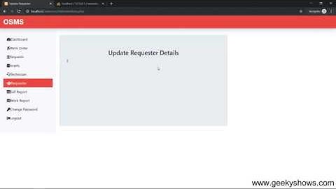 Requester or User Page of Online Service Management System PHP MySQL Project (Hindi)