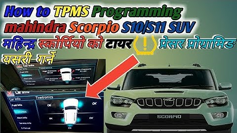 How To TPMS Learning or Tiretronics Programming mahindra Scorpio S10 S11 SUV | महिन्द्र स्कोर्पियो