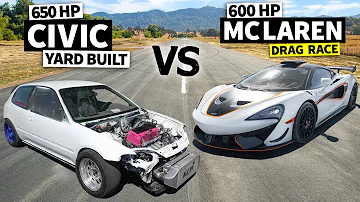 K-Swapped EG Civic Drag Races McLaren 620R // THIS vs THAT