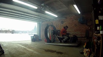 Homemade hovercraft test