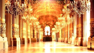 The computer makes video material  golden palace, for the video maker