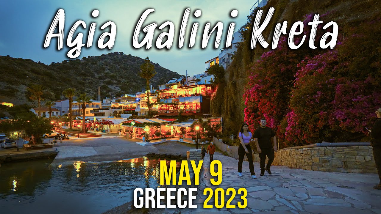 Agia Galini Crete, walking tour in 4k, Kreta, Greece 2023