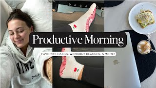 MY PRODUCTIVE MORNING ROUTINE: Opening Shift, Fav Workout Classes, & Hatch Alarm Clock Review!