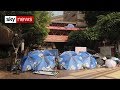 Hong Kong students battle with police