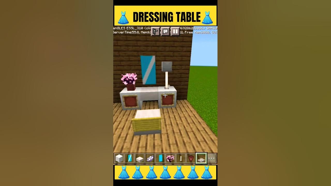 DRESSING TABLE IN MINECRAFT MINECRAFT BUILD HACKS MINECRAFT HACKS