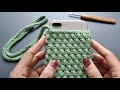 Easy crochet neck phone bag tutorial  3.c stitch pattern