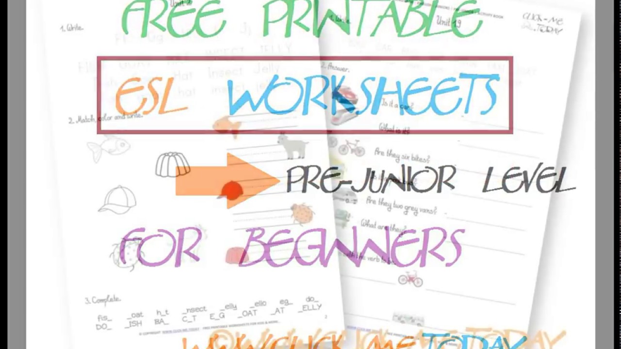 free printable esl worksheets youtube