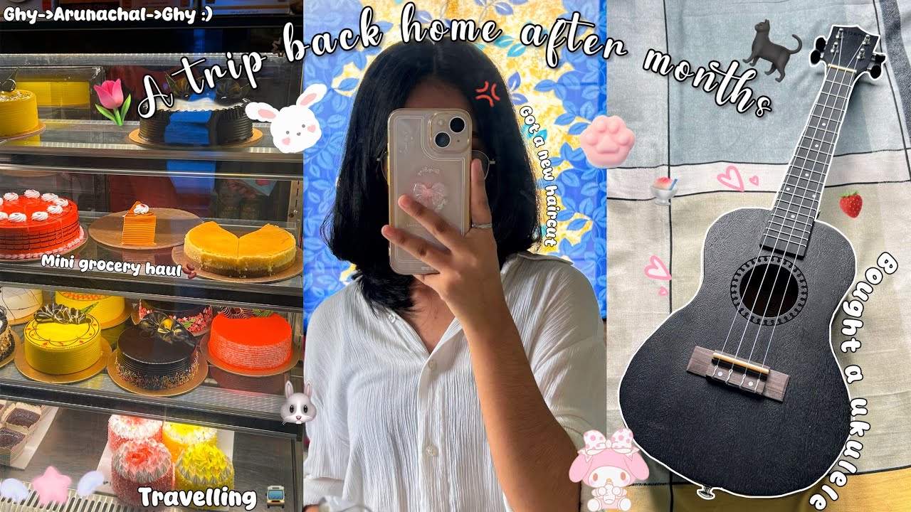 Going Home After Months🐰🥑| Bought a ukulele,New haircut,Travelling & more!!