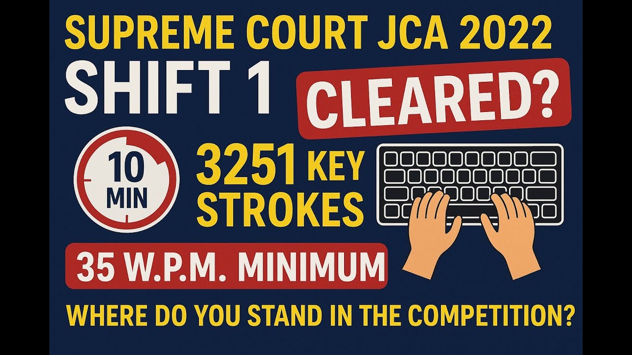 Typing Test Challenge | Supreme Court JCA Shift-1 | Cleared or Not?
