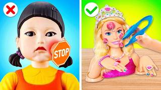 Rich Barbie Mom VS Broke Squid Game Doll Mom!